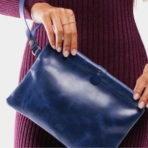 Cowboy Blue Portland Leather Clutch